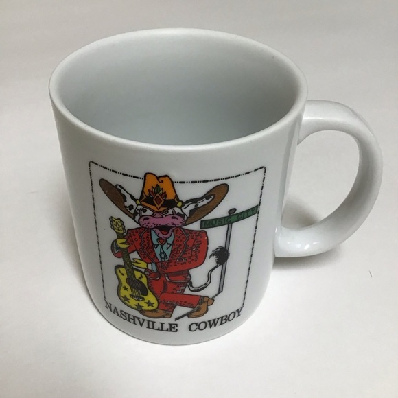 Nashville Tennessee COWboy Coffee Mug Tea Cup Guitar Boots Music City TN Vintage - Picture 8 of 9